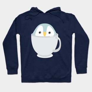 Kawaii Cute Baby Penguin in a Cup Kid Design Hoodie